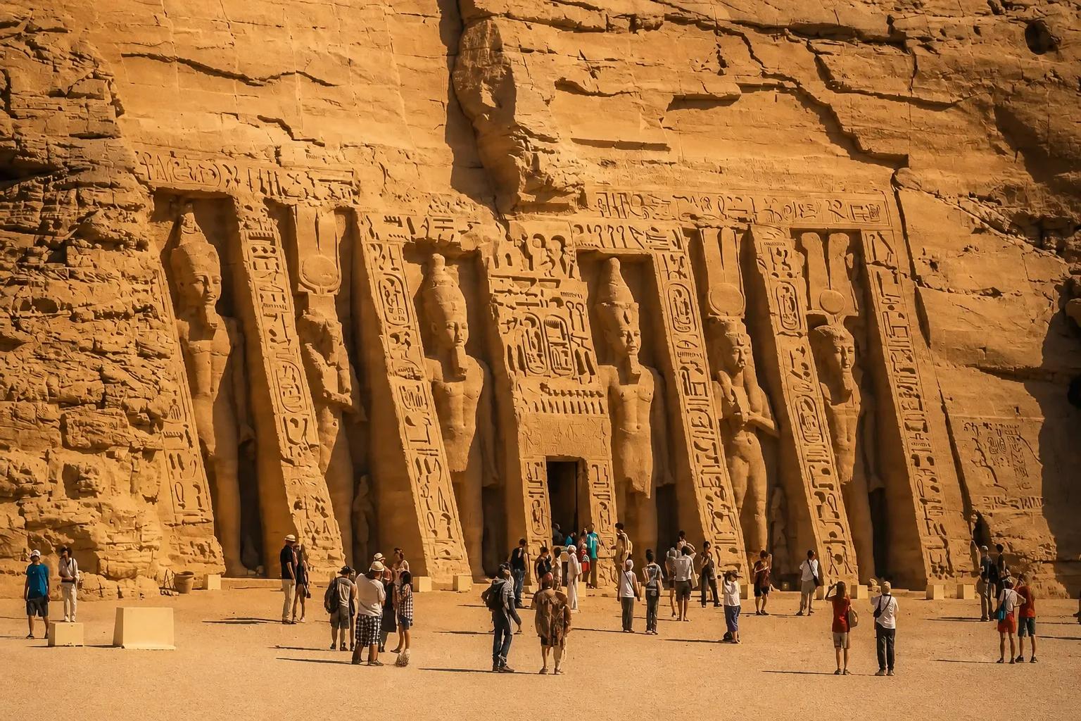 The four colossal statues of Ramses II at Abu Simbel